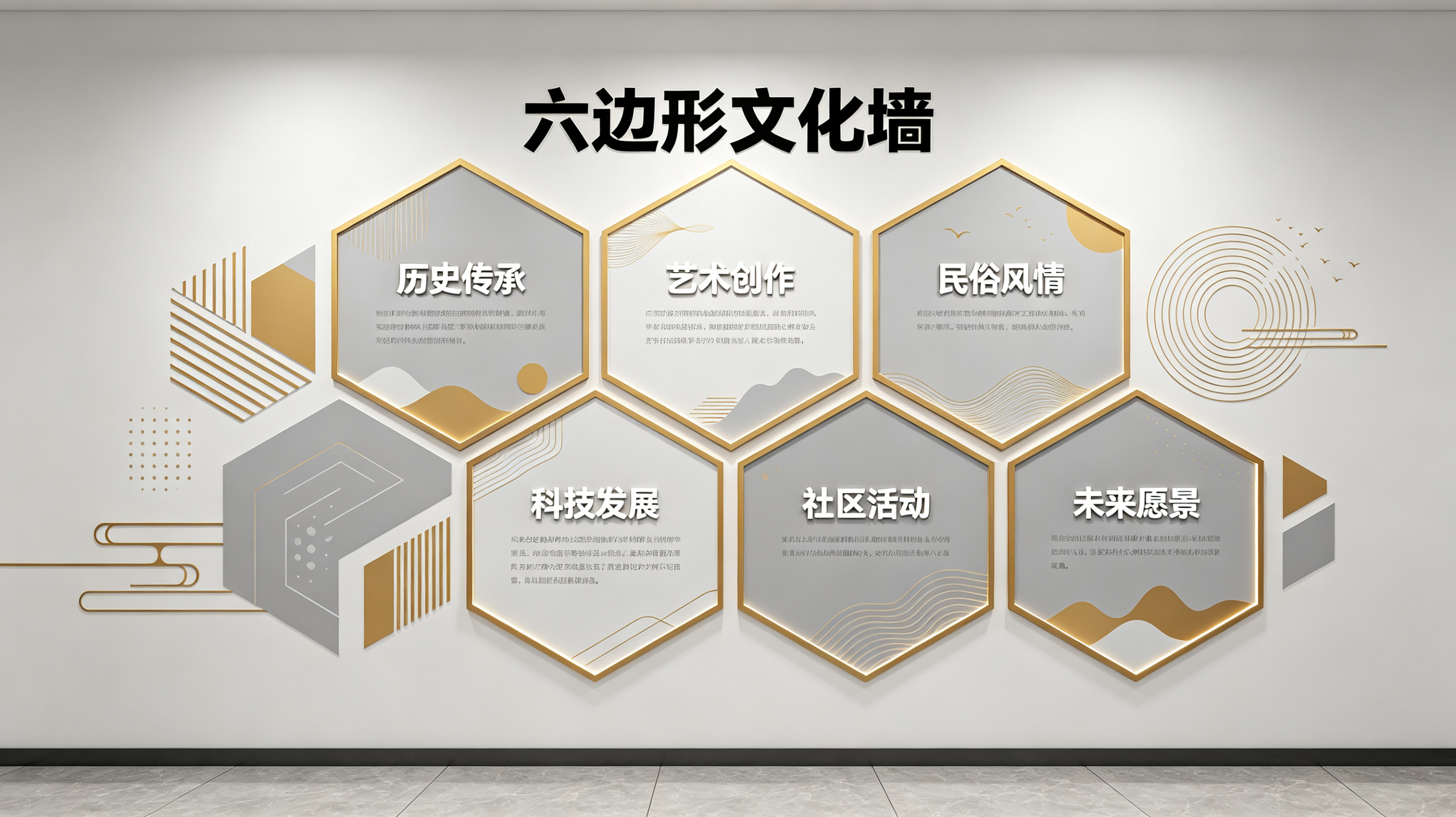 光泽企业文化墙 | 六边形信息美学